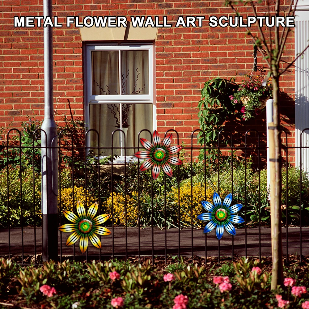 

3D Wall Metal Flower Art Decoration Indoor and Outdoor Wall Carving Living Room Bedroom Garden Courtyard Home Decoration