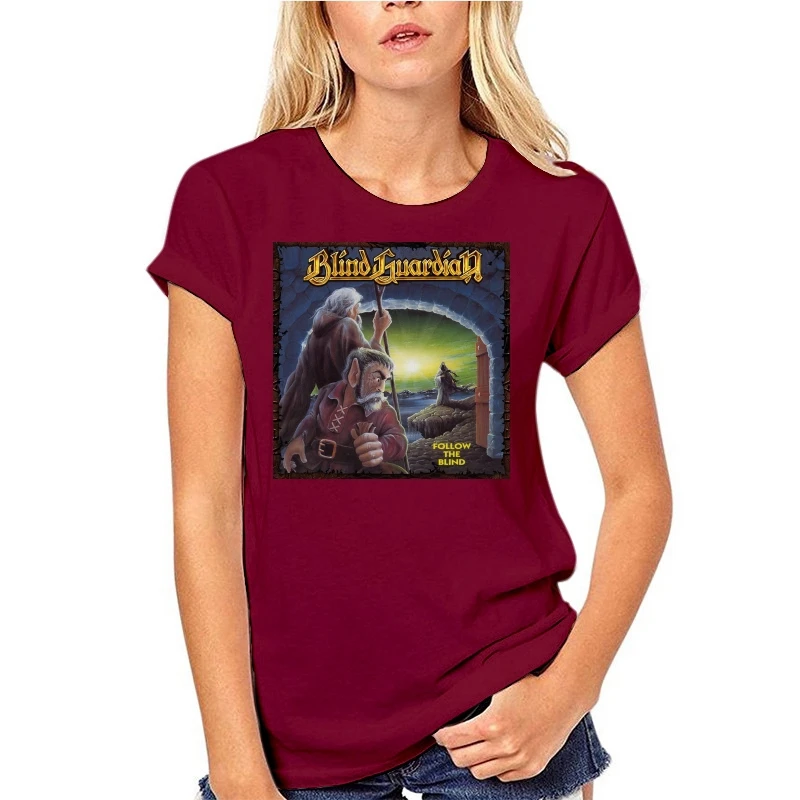 

100% Cotton Tee Shirt Tops Wholesale Tee 100% Cotton O-neck Tshirts BLIND GUARDIAN Follow The Blind (Black) S-5XL Gift Print