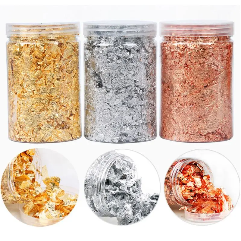 

3 Colors Metallic Foil Flakes Sequins Glitters for Resin Painting Arts Nail Art A0KD