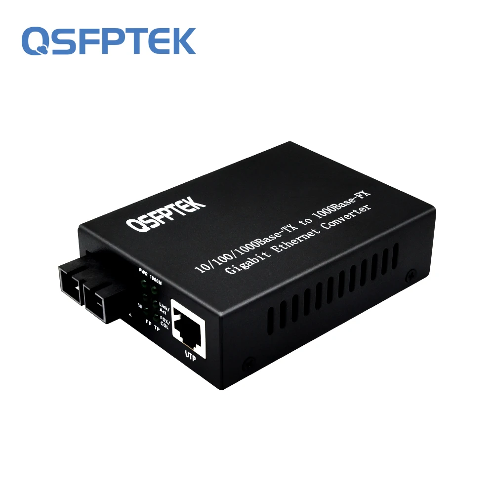 QSFPTEK гигабитный Ethernet медиаконвертер 10/100/1000base tx в 1000Base SX 1 25G мультимодовый двойной
