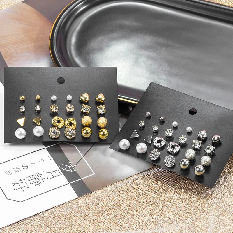 Серьги-гвоздики в офисном стиле 1 комплект | Украшения и аксессуары