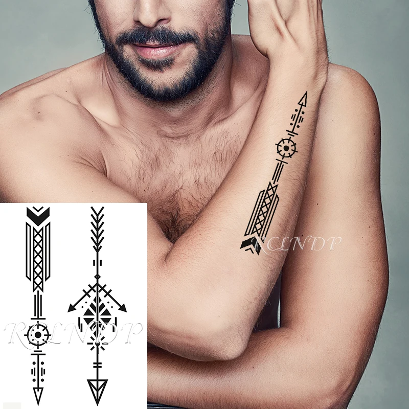 Водостойкая временная наклейка для татуировки со стрелками треугольным