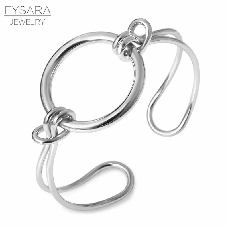 Большой наручный браслет FYSARA для женщин и мужчин золотистый с узлом - купить по