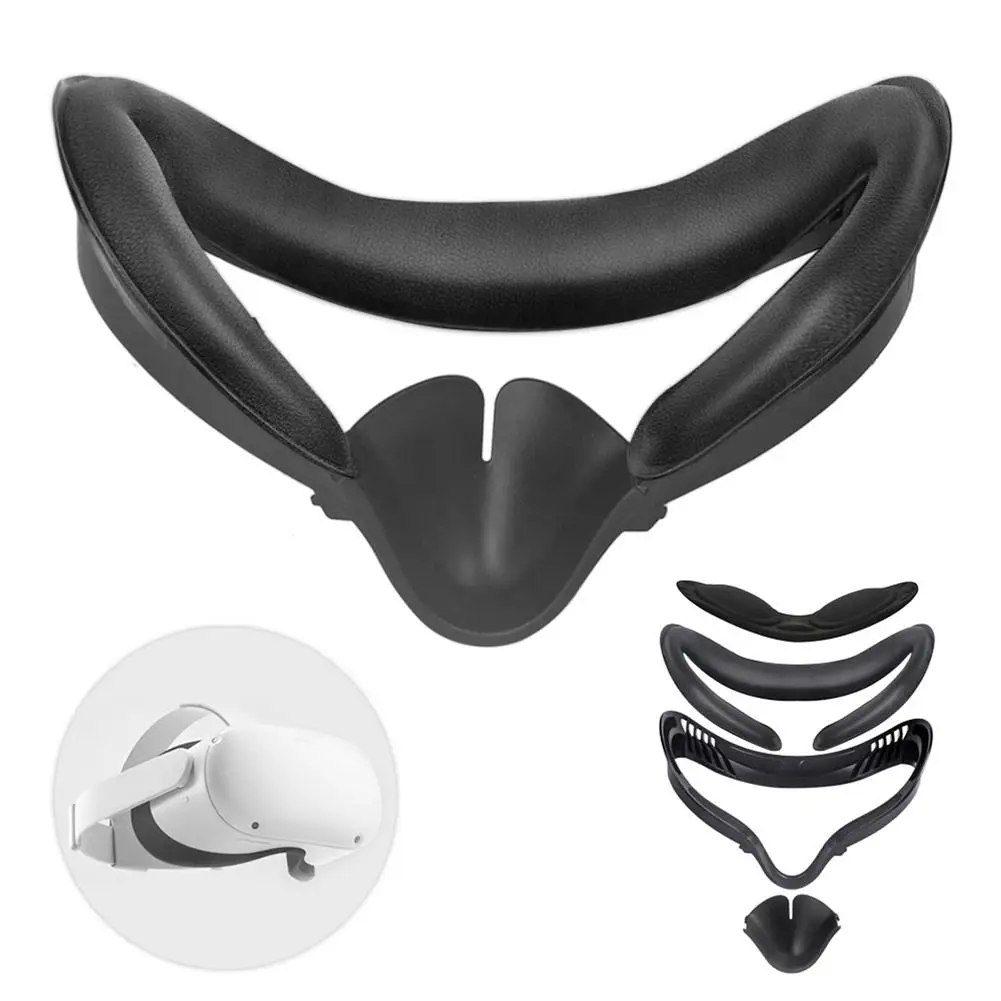 

Soft PU Leather Eye Mask Cover For Oculus Quest 2 VR Glasses Light Blocking Face Eye Cover Pad With VR Lens Cover For Quest2 Vr