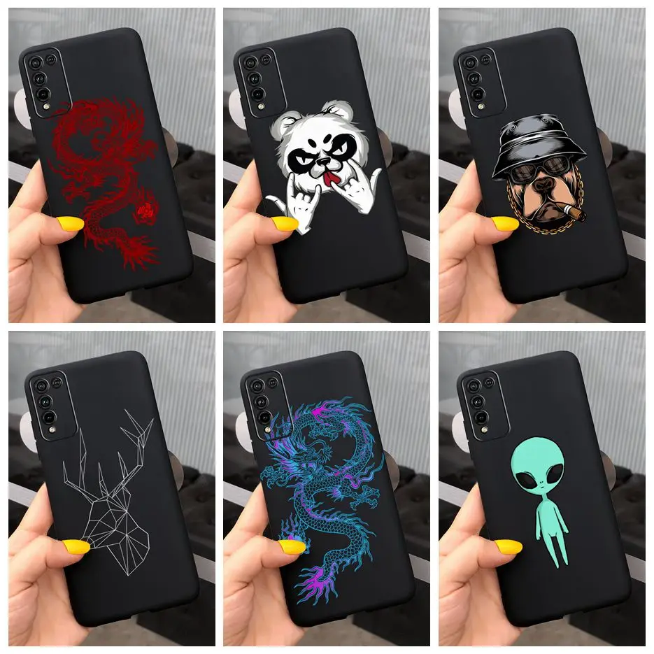 Чехол для Honor 10X Lite крутой чехол с изображением дракона и панды Huawei черные чехлы