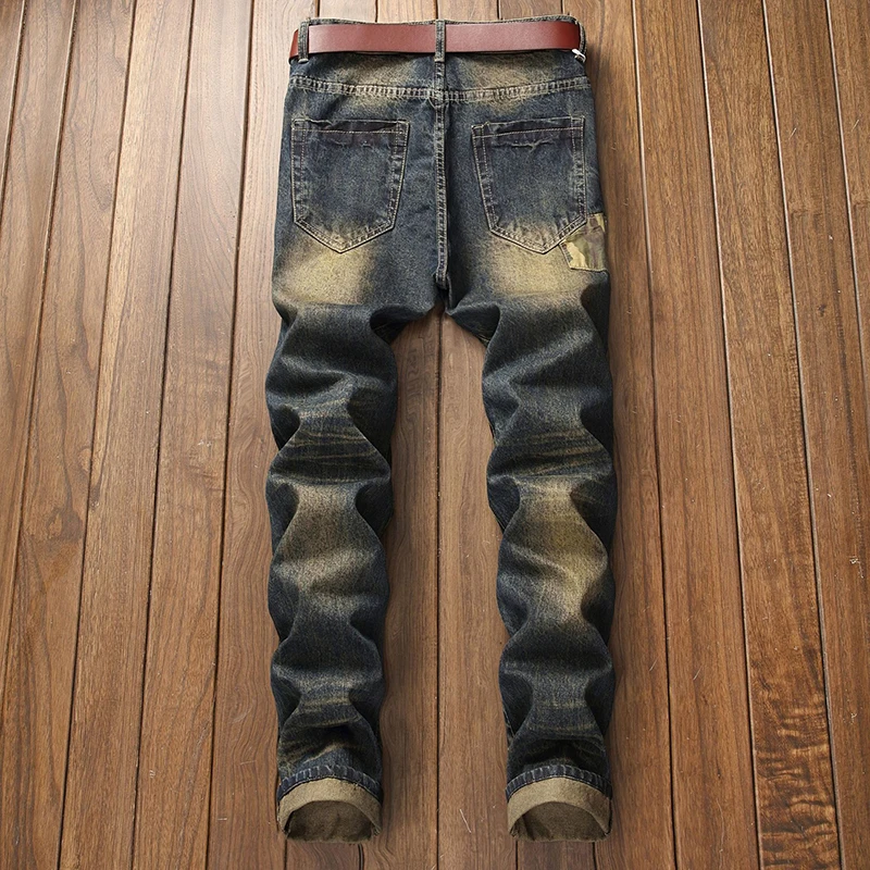 

Cross Border Goods Source Men's Straight Tube Repair Hole Jeans Men's Wear Water Wash Casual Jeans Pants