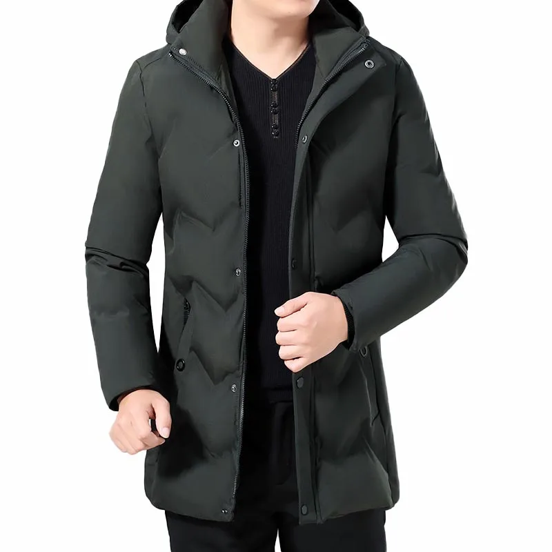 Новая мужская одежда модная куртка с капюшоном Мужское пальто толстое теплое