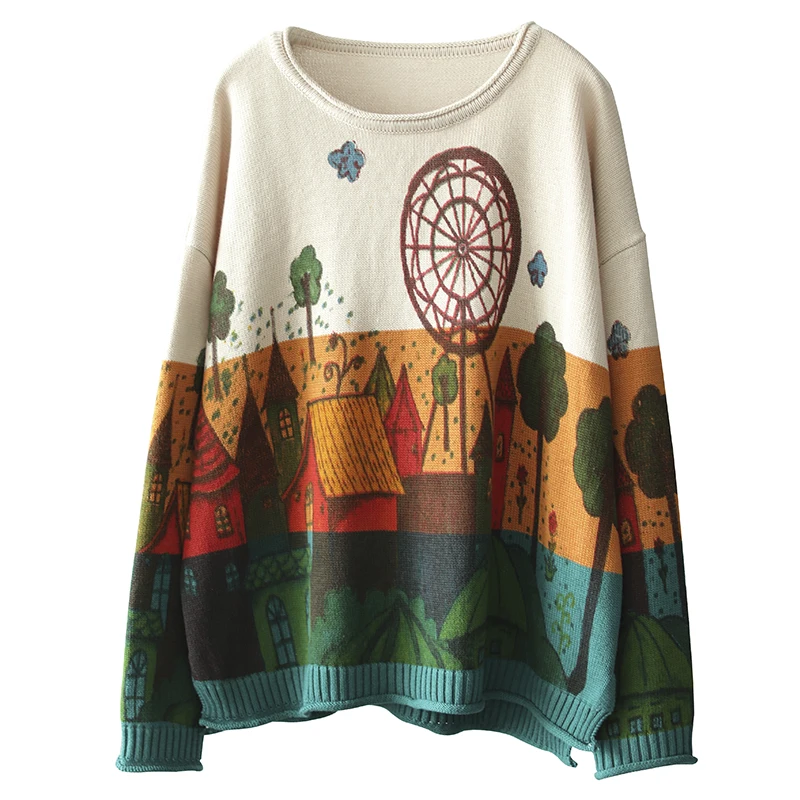 Осенний свитер Модный женский вязаный Свободный пуловер 2019 новые женские топы с