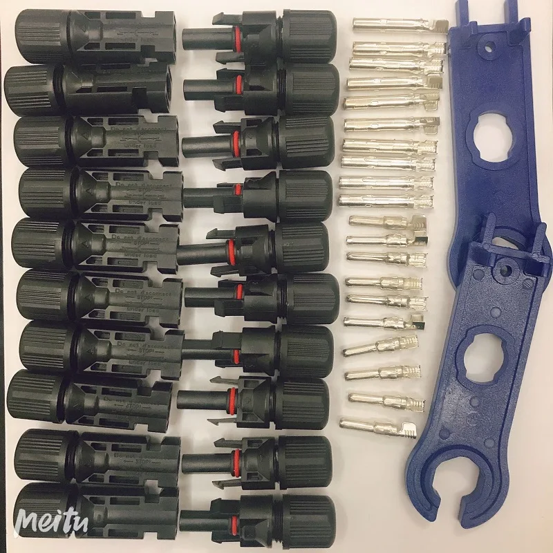 10 пар солнечных разъемов + 1 пара гаечных ключей папа Мама для 2.5mm 2/4mm 2/6 мм2 кабелей