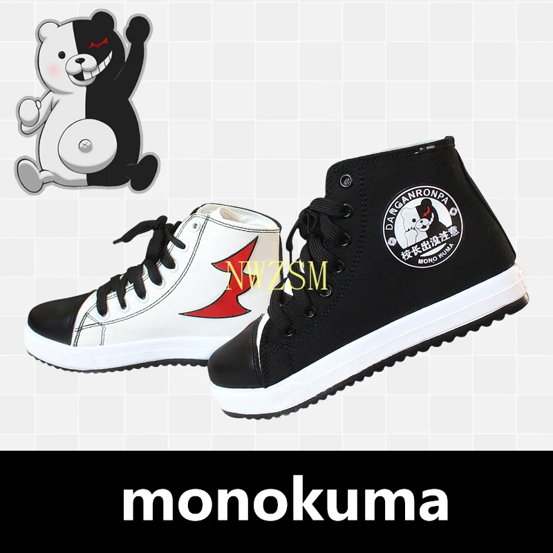

Новинка Аниме Danganronpa Косплей Монокума, парусиновая обувь для женщин, мужчин, подростков, спортивная обувь, повседневная Уличная дорожная об...