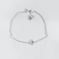 original 925 sterling silver pan bracelet sparkle crown o shaped adjustable bracelet fit charm women jewelry