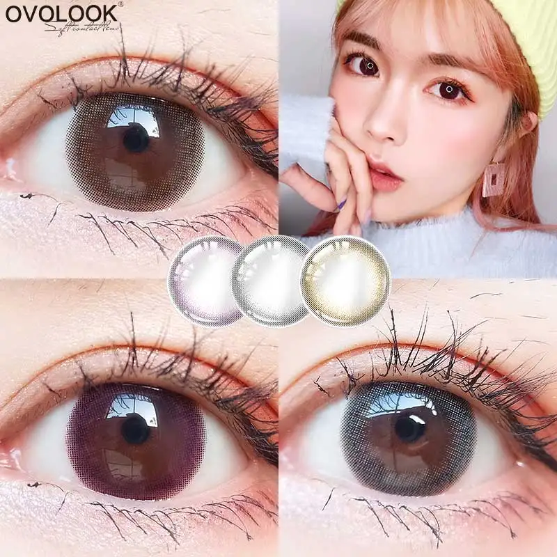 

OVOLOOK-1 Pair(2pcs) Lenses 3 Tone Colored Lenses for Eyes Contact Lenses Eye Contacts Eye Color Lens Colored Contact Year Use