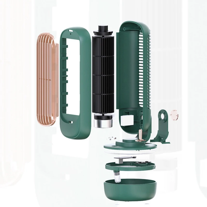 

2021 New Air Conditioning Fan Multifunctional Desktop Silent Air Cooler Humidifier Home Office USB Leafless Cooling Fan