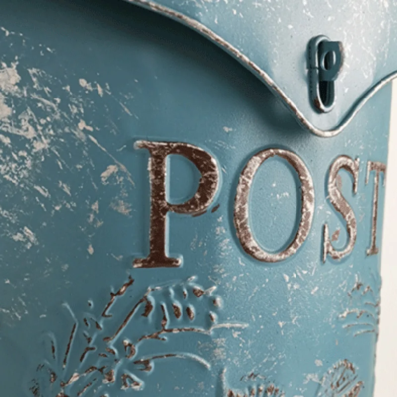 Европейский стиль Железный Ретро почтовый ящик синий | Дом и сад