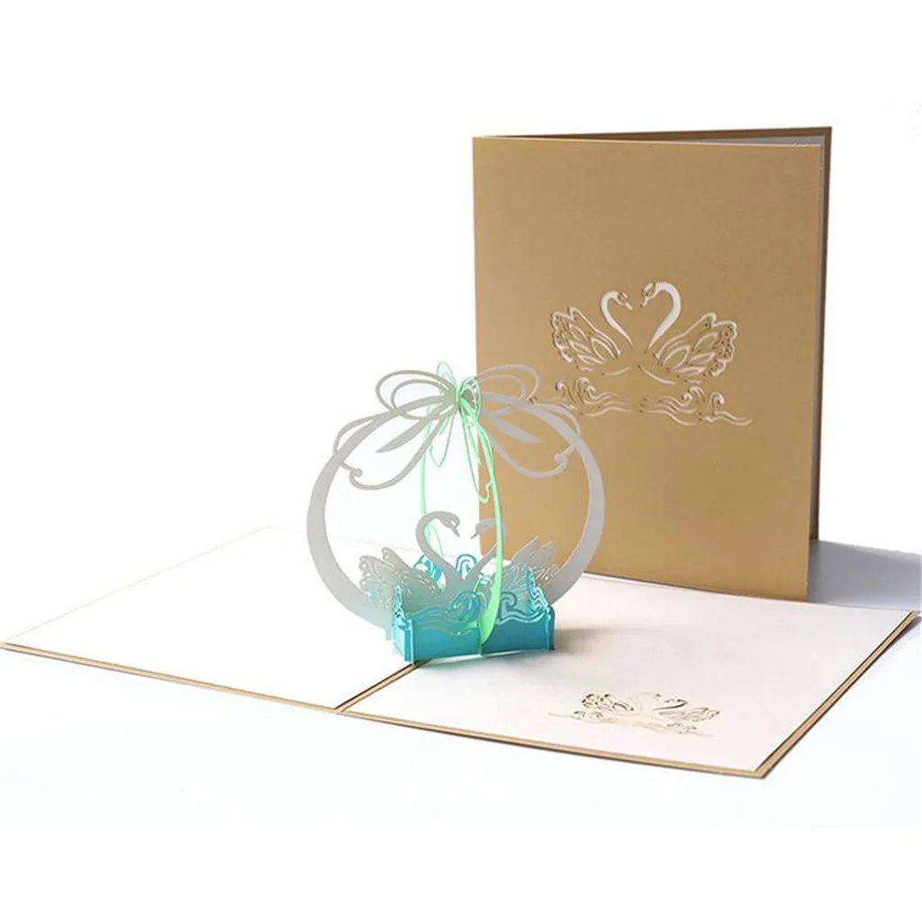 Изысканная 3D открытка поздравительная Любовь Романтика Свадьба День святого