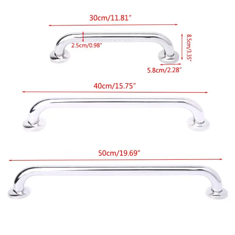 

30/40/50cm Stainless Steel Bathroom Tub Toilet Handrail Grab Bar Shower Safety Support Handle Towel Rack