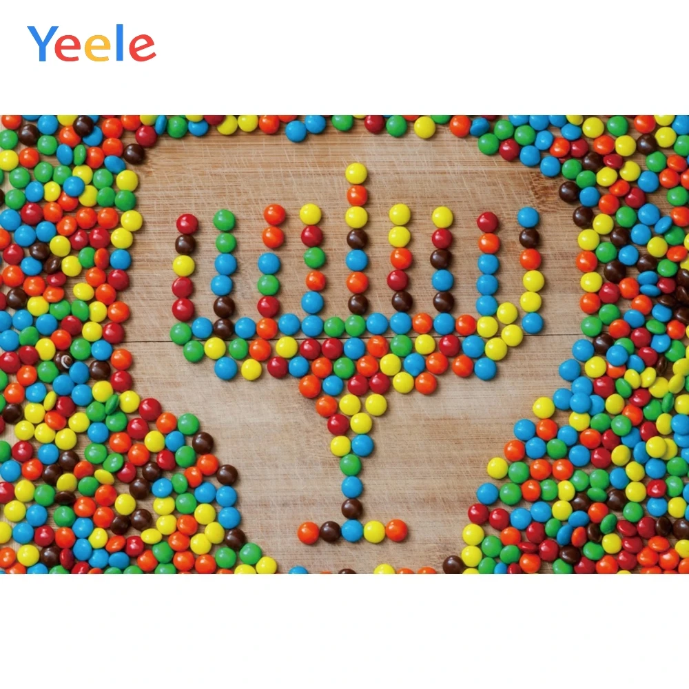 Yeele Happy hanukkah портрет Радуга леденцы свечи фотографии фоны персонализированные