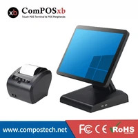 cashier register 15 pos pc all in one black color pos system with 80mm termal printer