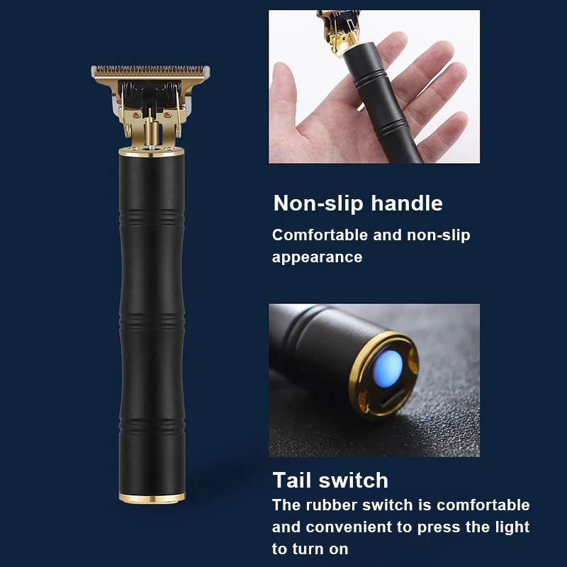 

Men's Hair Clipper Close Cutting Trimmer T-blades Cordless Electric USB Rechargeable Barbers Haircut KG66