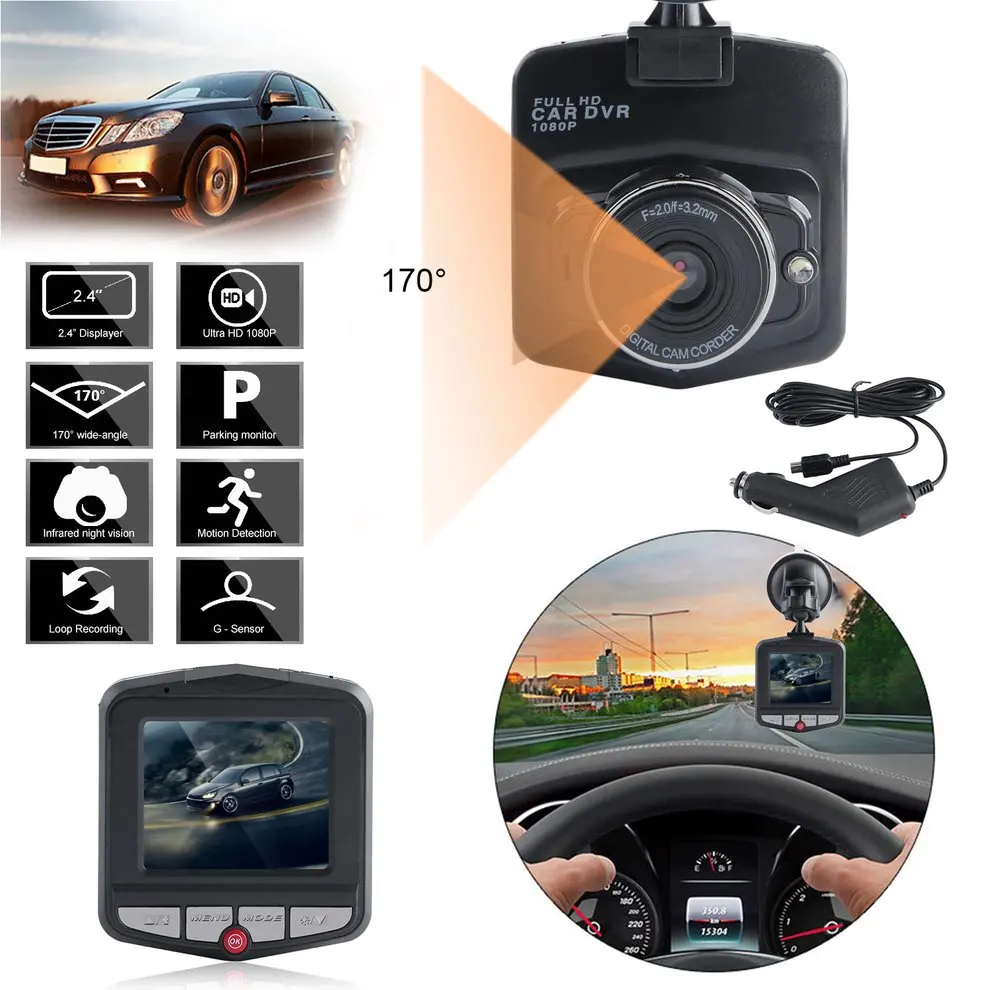 

Universal 2.4inch Full HD Lens 1080P Car Auto Camcorder DVR Vehicle Camera Video Recorder Dash Cam G-sensor