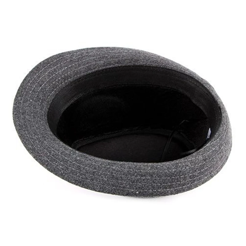 Шляпа фетровая мужская с короткими полями Классическая Федора топ в винтажном