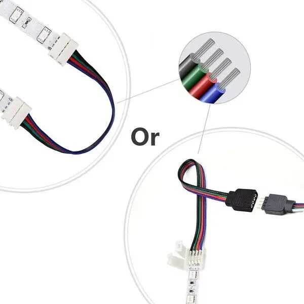 RGB 3528 5050 4Pin светодиодный светильник комплект ленточных соединителей PCB кабель PCB Зажим адаптер, предоставляет Большинство деталей для DIY