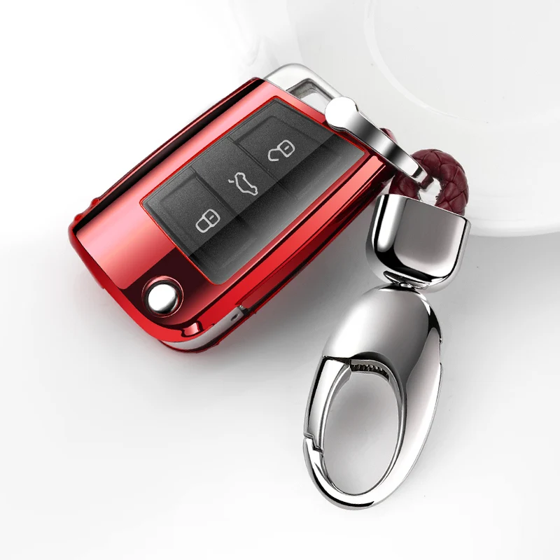 Новинка 2019 мягкий ТПУ чехол для автомобильного ключа Volkswagen VW TIGUAN Golf 7 Skoda Octavia