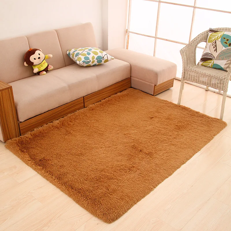 Zeegle утолщение лохматый ковер для гостиной сплошной цвет мягкий большой спальни