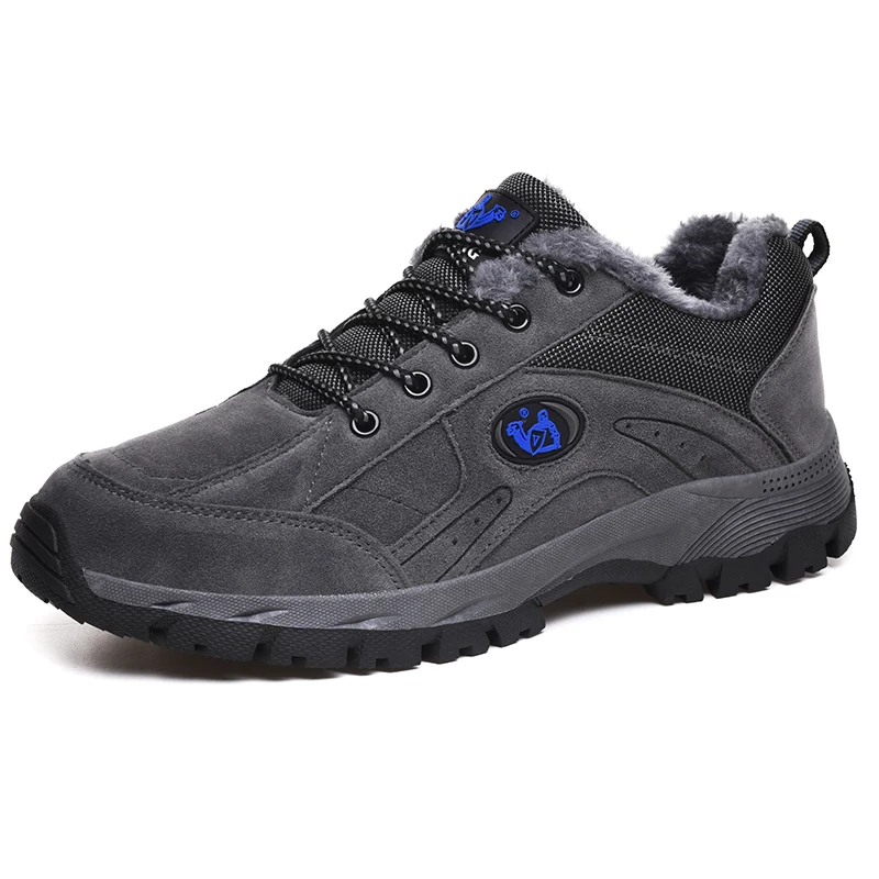 

Winter Lager Size Outdoor Men Leather Casual Shoes Women Warm Fur Sneakers Lace Up Adult Footwear Plush Spring Summer Walking