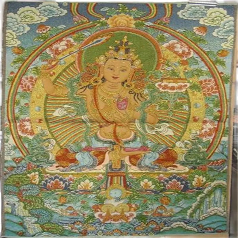 Хит продаж парчовая картина Thangka золотой шелковый вышитый тибетский Будда