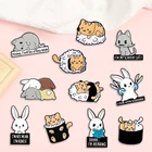 Креативная модная брошь на лацкан в виде мультяшного суши кошки масляной капли значки заколка для джинсовой сумки подарок мужчине женщине модное украшение для одежды