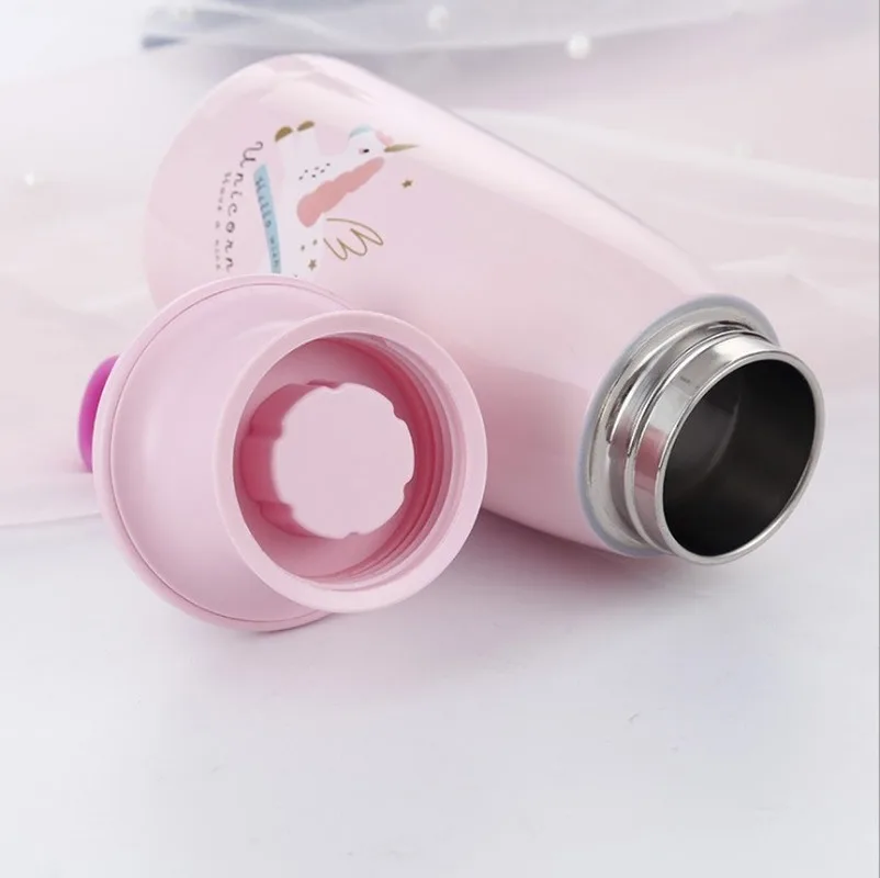 Креативная бутылка для воды с милым единорогом 320 мл из нержавеющей стали 304