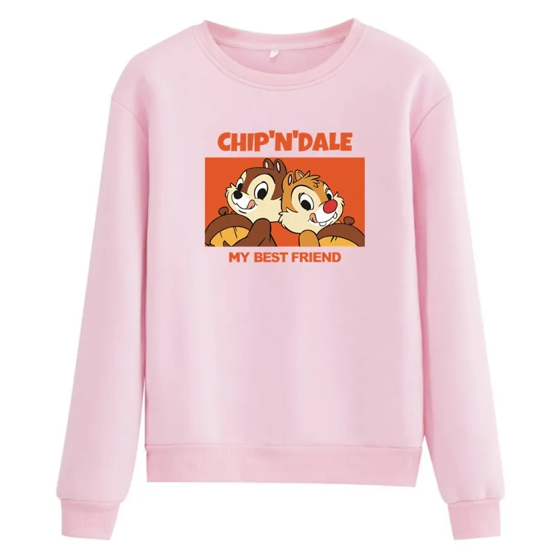 Disney Anime Chip N Dale Cute Kawaii Sweatshirt Woman Long Sleeve Streetwear Vogue Sport Mulheres Sweetshirts Korean Fashion Y2K
