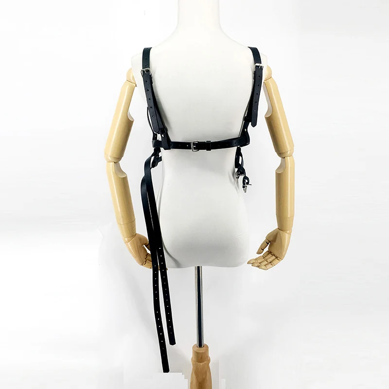 

2020 Sexy Women Punk Nightclub Halterneck Choker Gothic Leather Harness Body Bondage High Quality Women Fashion Suspender Belt