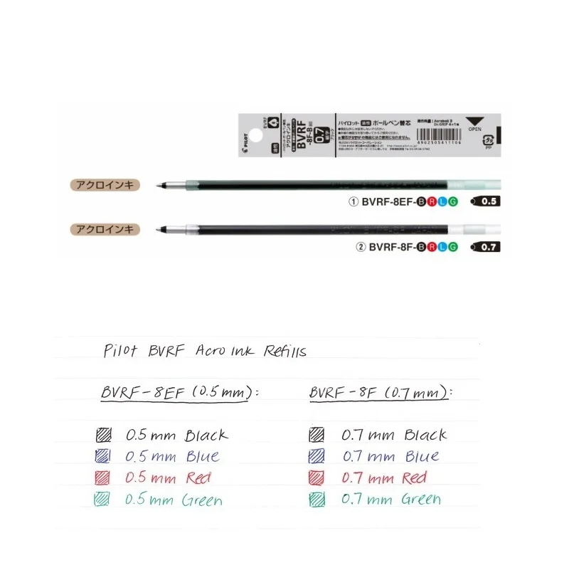 Kup Japonia PILOT 0.5mm I 0.7mm Długopis Napełniania BVRF-8EF I BVRF-8F Garnitur Dla Pilota BKSG-25F 10 Sztuk/partia