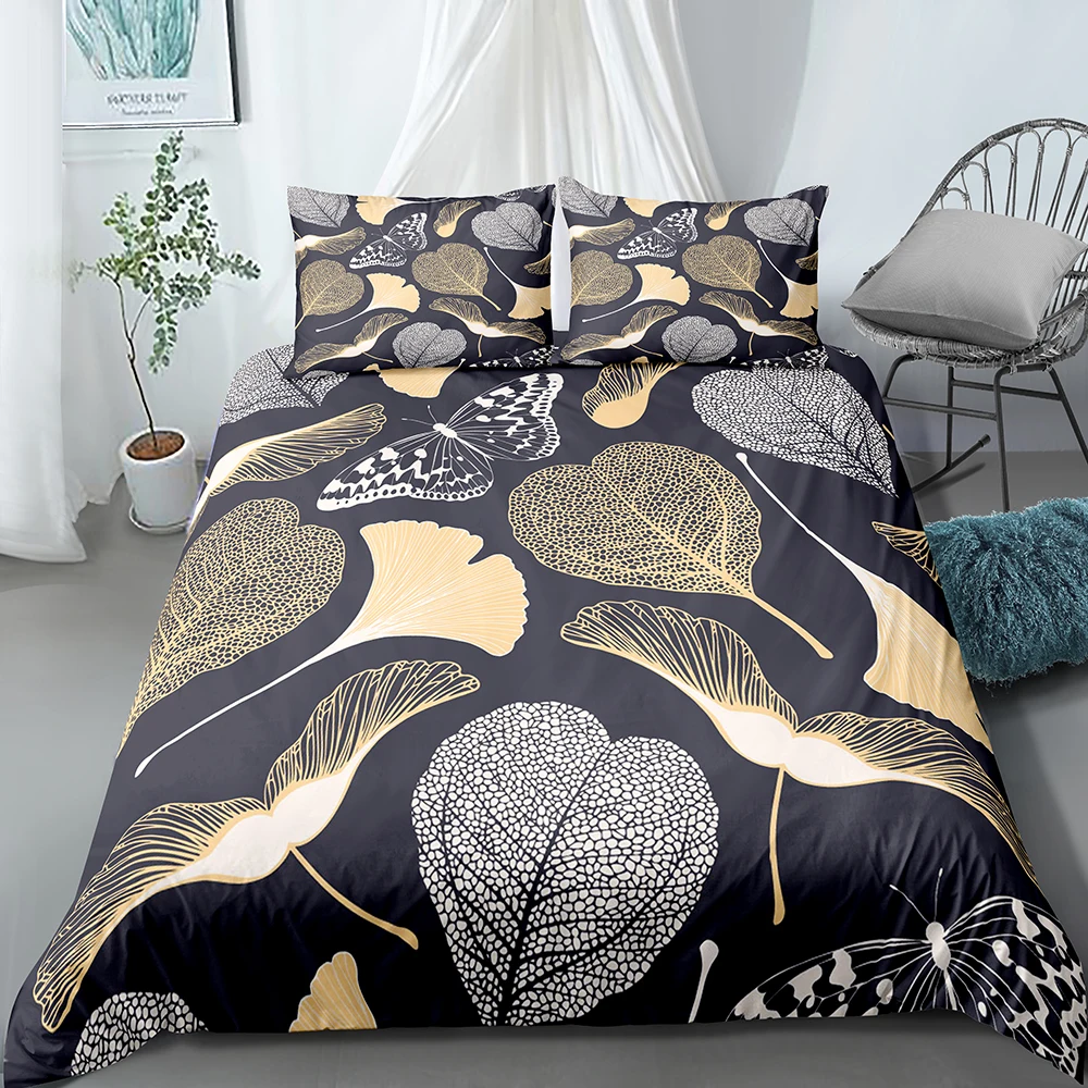 Набор постельного белья с изображением природы осенние листья Бабочка