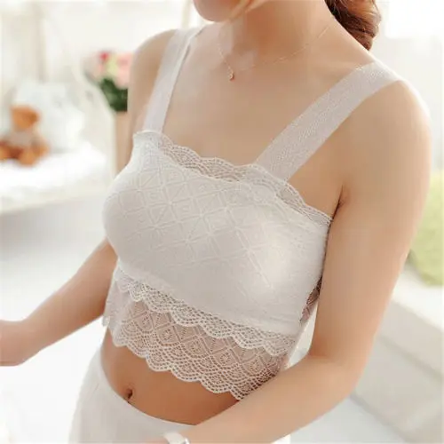 Sexy Women Lace Floral Stretch Strapless Bandeau Bra Boob Tube Crop Top Vest |