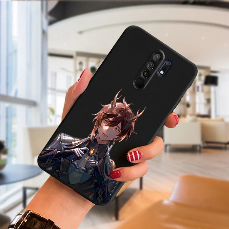 vidio game genshin impact phone case for poco m3 x3 pro f3 for xiaomi redmi note 10 pro 9c 9a 9 pro zhongli cartoon cover free global shipping