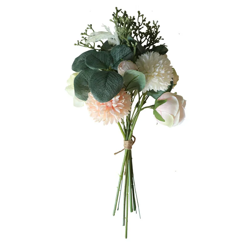 

Peony Bouquet Wall Artificial Flower Buds Silk Pink Wedding Fake Garden Craft Quality Kunstbloemen Artificial Decorations BY50FZ