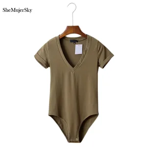 Женское боди с V-образным вырезом, Летний комбинезон, короткий боди, женские шорты, комбинезон, боди для женщин, 2019