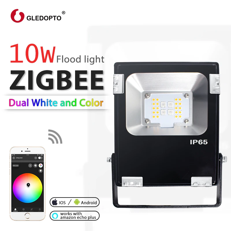 GLEDOPTO ZIGBEE 3 0 10 Вт светодиодный умный прожектор светильник RGB + CCT UK/EU/US/AU Теплый и
