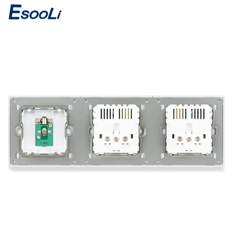 ESOOLI Кристалл Закаленное стекло двойной ЕС стандартный разъем с 4 USB порт для
