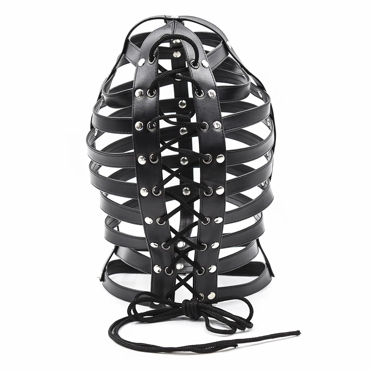 Раб кожа для наращивания на всю голову бондаж ремнем полая капюшон маска фетиш