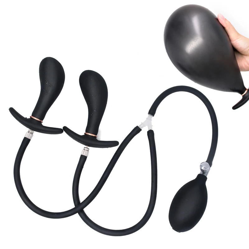 Негабаритный двойной надутый анальный расширитель Go Out силиконовый Анальная