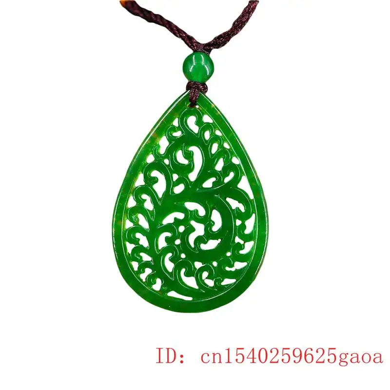 

Green Jade Grass Pendant Chinese Gifts Amulet Carved Necklace Fashion Lucky Natural Charm Jewellery Jadeite