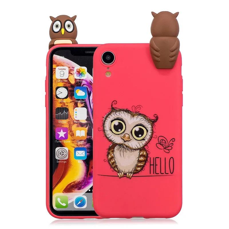 3D Мягкий Силиконовый ТПУ чехол для iPhone 11 Pro X XR XS Max прекрасная панда кошка собака Телефон с единорогом чехол для iPhone 6 6S 7 8 Plus 5 5S SE - Цвет: A