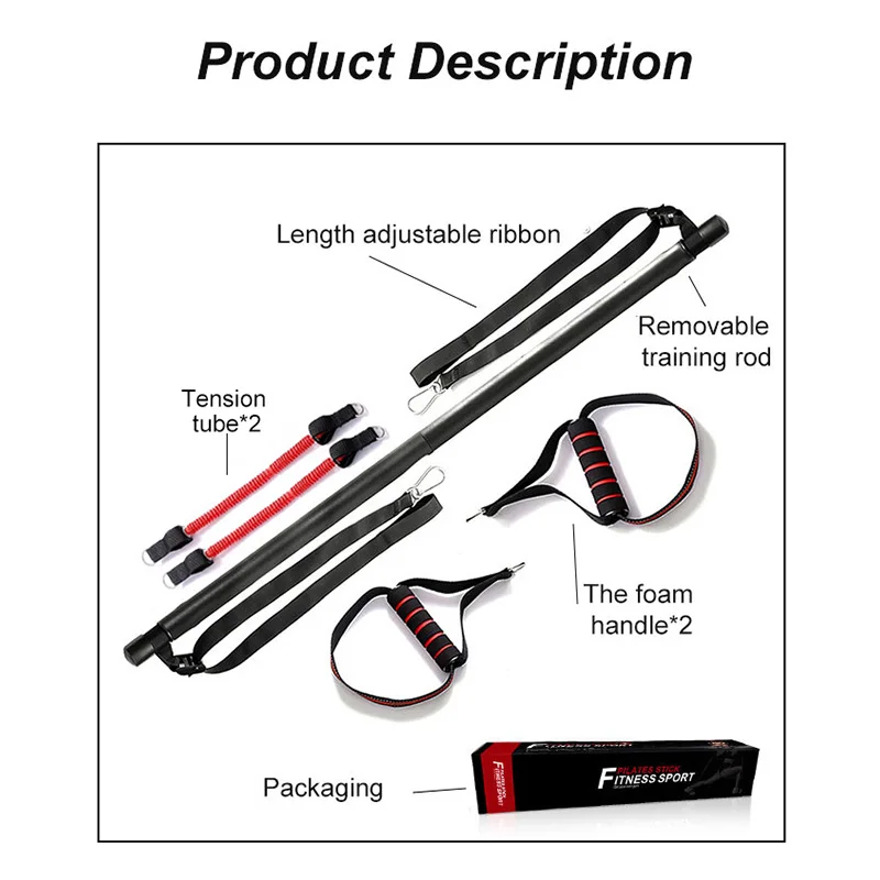 구매 피트니스 휴대용 조절 다기능 필라테스 바 스틱 키트 세트, 체육관 장비 저항 밴드 저렴한 피트니스 휴대용 조절 다기능 필라테스 바 스틱 키트 세트, 체육관 장비 저항 밴드