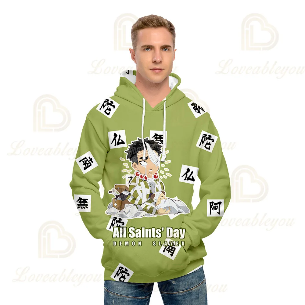 

New Print Hoodies Men Women Graphic Anime Streetwear Demon Slayer:All Saints' Day Sweatshirts Sudadera Hombre Hip Hop Hoodie
