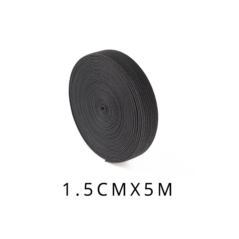 1.5cm width 500cm 5 метров Ширина 1,5-4 см черная эластичная лента для париков спандекс Пояс отделка шитье/лента одежда гибкий швейный материал эластичные ленты для париков - Цвет: 1.5cm width 500cm