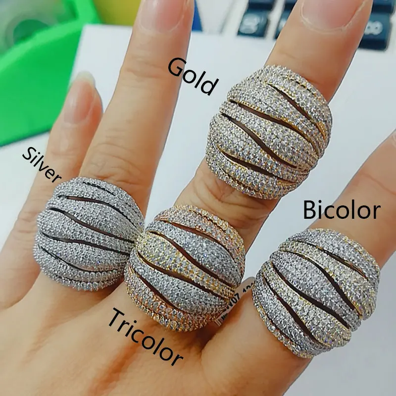 GODKI 2019 очаровательные модные массивные перекрестные стразы кольца для женщин